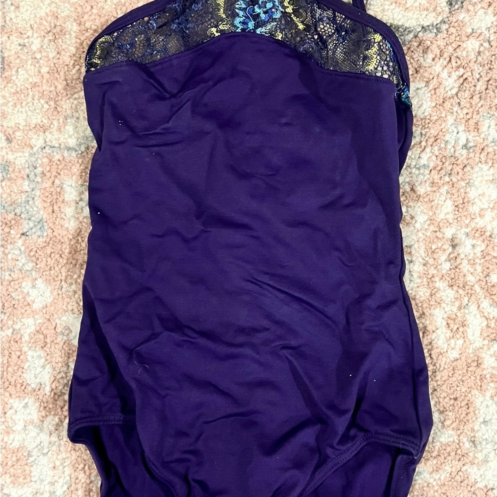 Elegant Purple Lace-Trimmed Women's Bodysuit